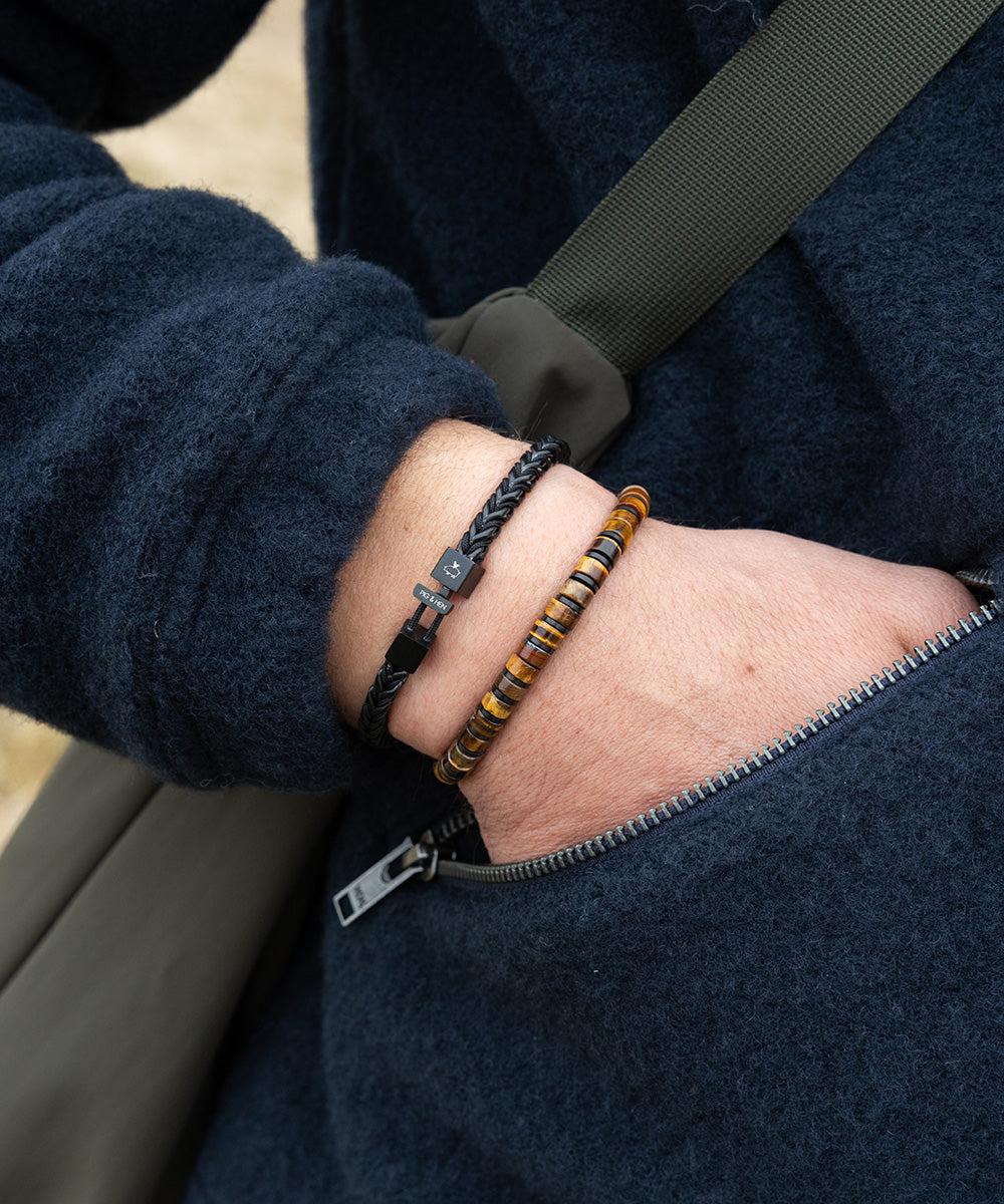 Brontide 6mm Tiger Eye & Catena Foxtail Black Set