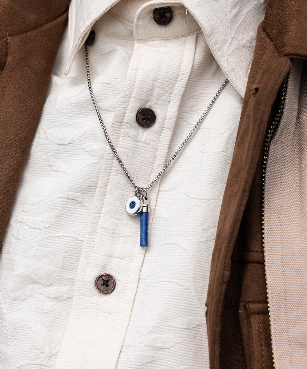 Brontide Eye Necklace Lapis Lazuli | Silver