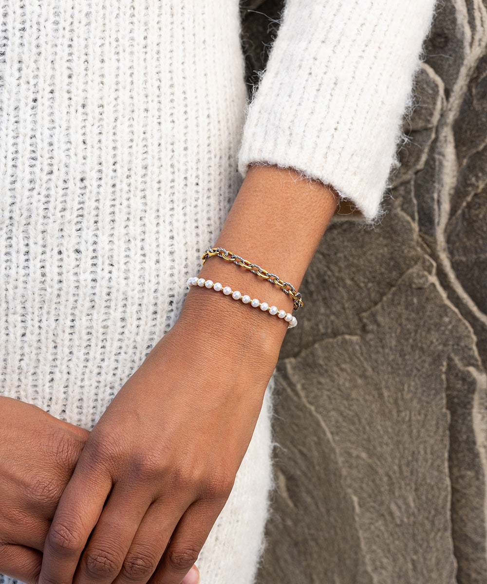 Brontide 4 mm Pearl | Gold