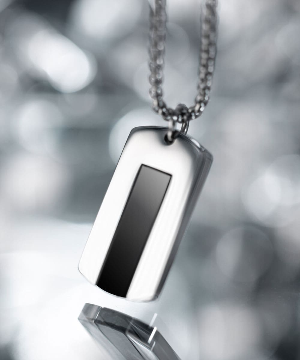 Dogtag necklace Black Agate | Silver – Pig & Hen