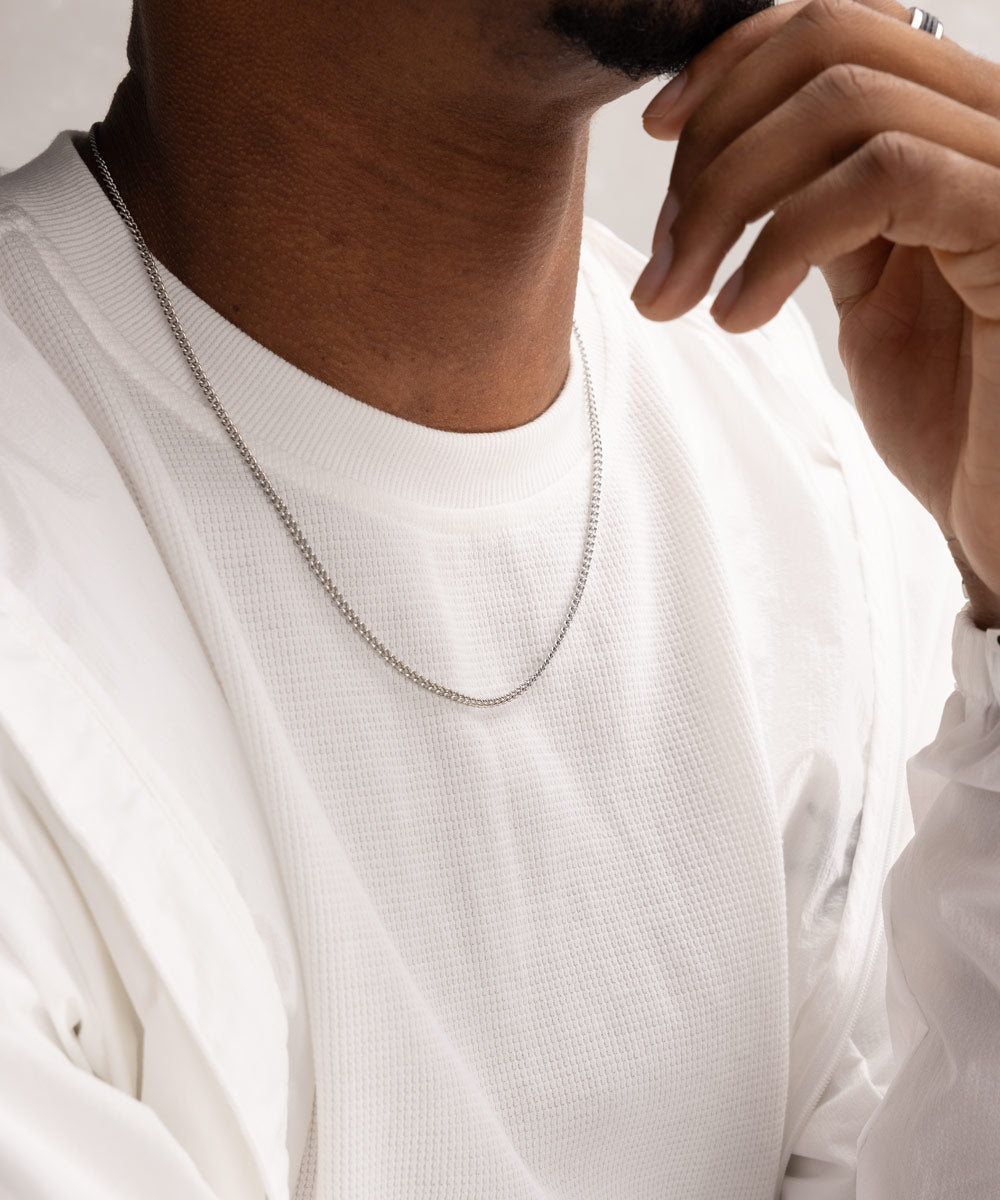 Curb Chain Necklace Silver