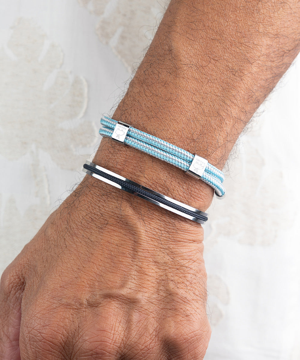 Catena Venetian 7mm Navy | Silver – Pig & Hen
