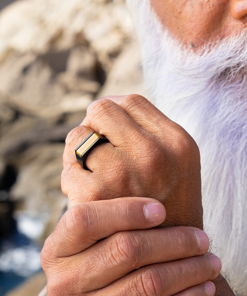 Lncs s925 Signet Tyger Eye Ring 箱付き Signet Ring 7mm Tiger Eye | Black – Pig & Hen