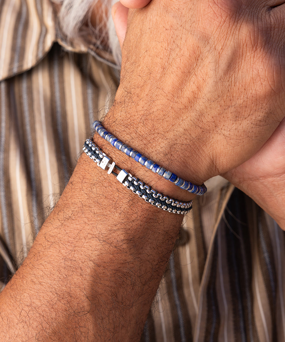 Catena Venetian 7mm Navy | Silver