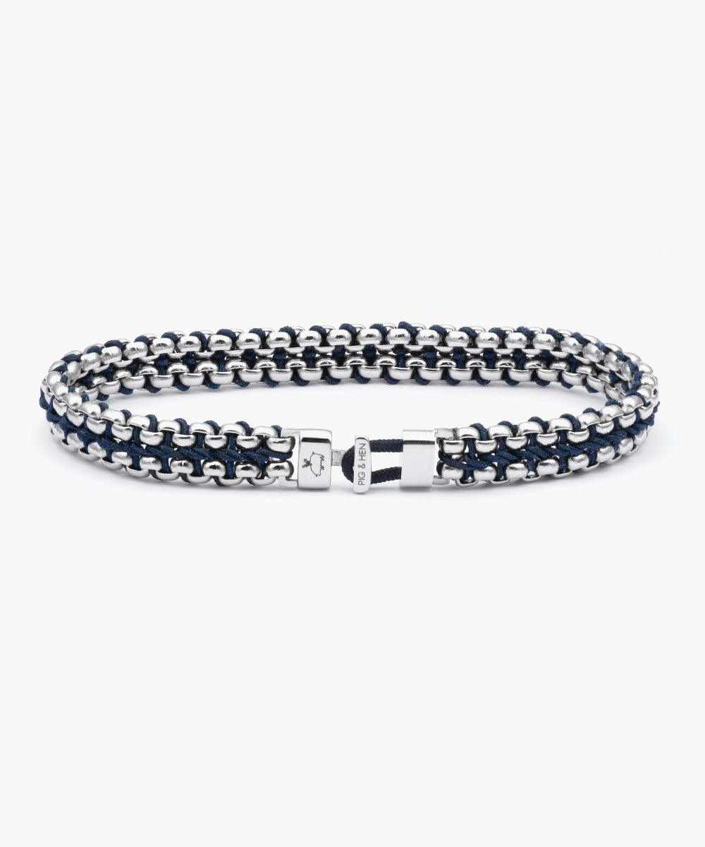 PIG&HEN ピッグアンドヘン カテナ ベネチアン ブレスレット シルバー 紺 Catena Venetian 7mm Navy | Silver – Pig & Hen