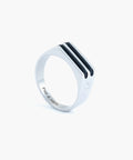 Signet Ring 7mm Rope Navy | Silver