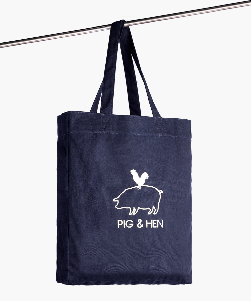 Pig & Hen Tote Bag Navy