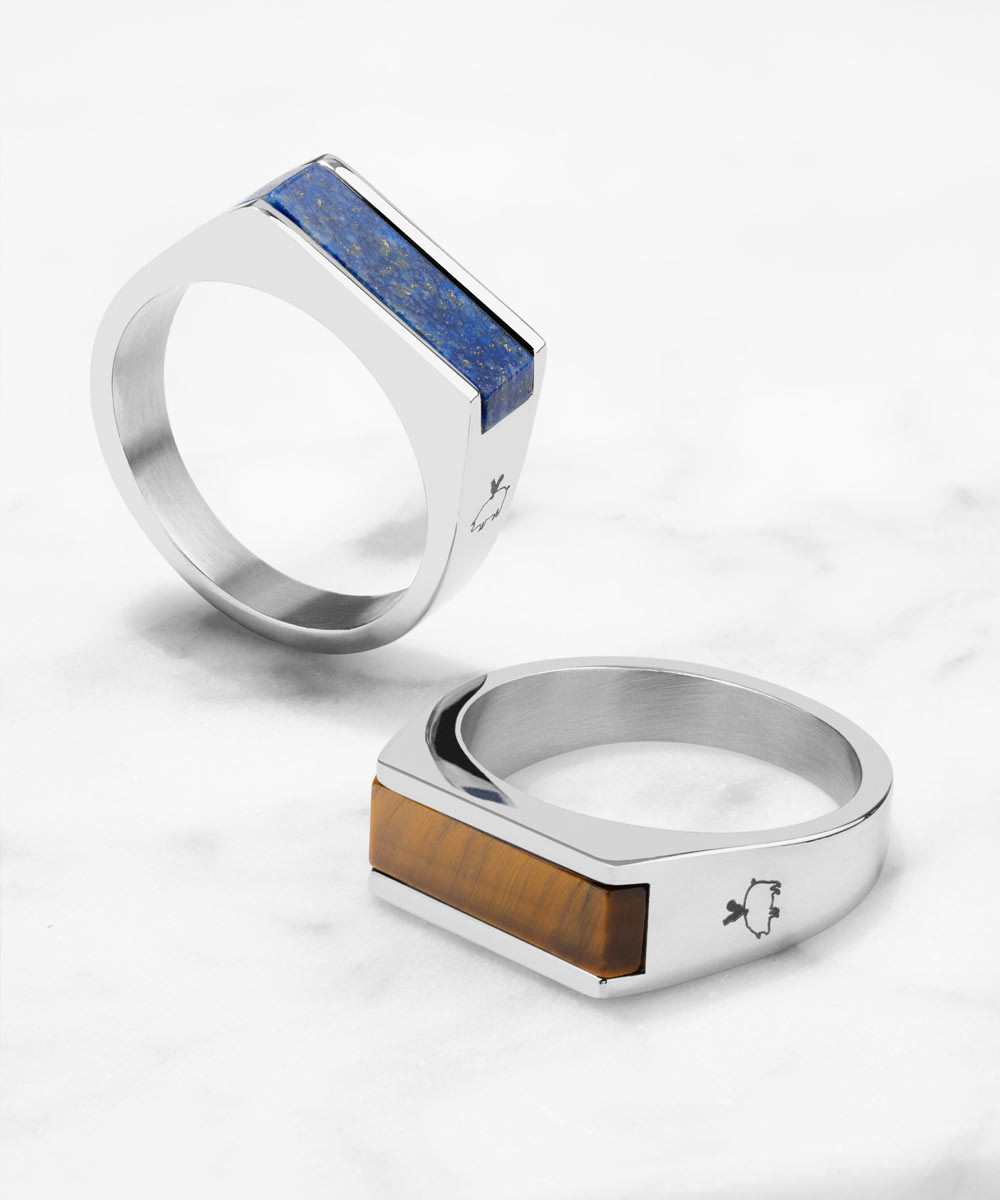 Signet Ring 7mm Lapis Lazuli | Silver